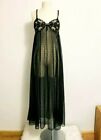 Gorgeous Vintage 80s Designer Sheer Nylon Lace Bodice Negligee Lingerie Gown PS