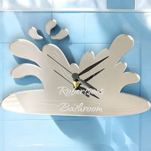 Wave Splash Shaped Silent Tick Acrylic Clocks - Many Colours - Imagen 1 de 5