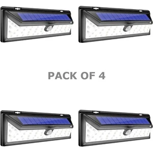 PACK OF 4 Solar Security Lights Outdoor Garden Lights with PIR Motion Sensor - Picture 1 of 6