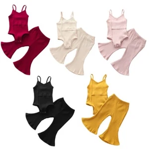 Halter Bell Bottom Pants Set Suitable for Casual Home Wear for Play Wear Baby Ph - Picture 1 of 11