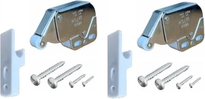 2 x Mini Touch Catch Latch Cabinets Caravan Motorhome Cupboard Doors with Screws - Image 1 of 4