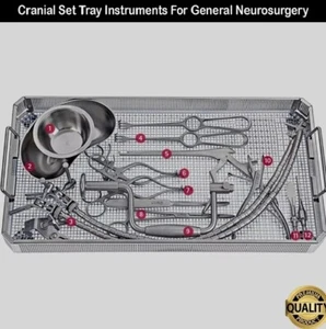 Schädelset Tray Instrumente Allgemeine Neurochirurgie 12-teilig Komplettset OP - Bild 1 von 3