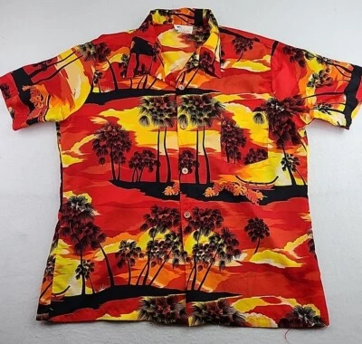 Vintage USA Made Islander Mens XL Tropical Grapics Short Sleeve Poly Shirt - Image 1 of 4