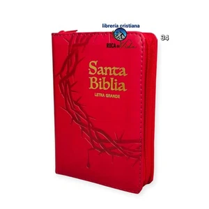 Biblia Tamaño Compacta Reina-Valera 1960 Imi. Piel Roja Con Cierre Y Indice  - Picture 1 of 3