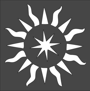 1- 5.5x5.5 inch Stencil, (TC-37) Sun Star (6mil) - Picture 1 of 2