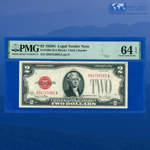 Fr.1508 1928G $2 Two Dollars Legal Tender Note, D/A Block, PMG CU 64 EPQ #25982 - Picture 1 of 3