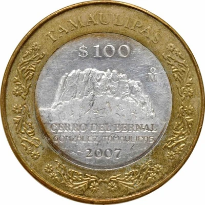 Mexico 100 pesos 2007, AU, "Federation 180th Anniv. - Tamaulipas" - Image 1 of 2