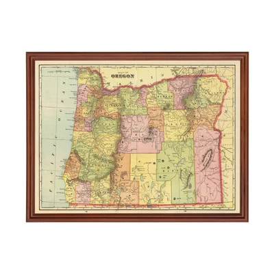 Old Map of Oregon 1909 - Vintage Oregon Art - Image 1 of 4