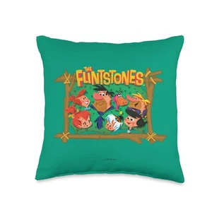 Fred Barney Wilma Family Photo Throw Pillow - Picture 1 of 3