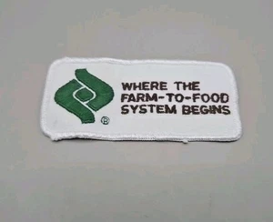 Where Farm To Food System Begins Parche Agricultura Sombrero Chaleco Chaqueta De Colección - Imagen 1 de 4