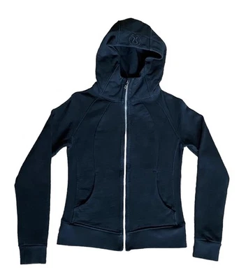 Moletom com capuz Lululemon mergulho zíper completo náilon algodão Nyco feminino XS preto - Imagem 1 de 4