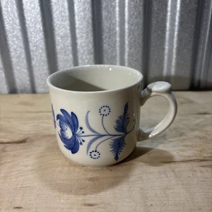 Delft Blue Floral Porcelain Coffee Tea Mug - Picture 1 of 6