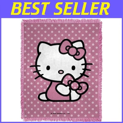 Manta de jacquard Hello Kitty, lunares perfectos Foto 1 de 4
