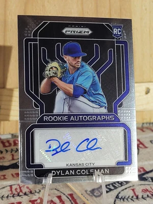 Dylan Coleman RC Rookie Autograph 2022 Panini Prizm Baseball #RA-DC KC Royals - Image 1 of 2