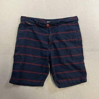 Bermudas cortas Quiksilver azules rojas a rayas tiro medio bolsillos logotipo talla para hombre 32’s Foto 1 de 4