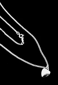 NEW 18" PUFF HEART STERLING SILVER PENDANT NECKLACE - Picture 1 of 2