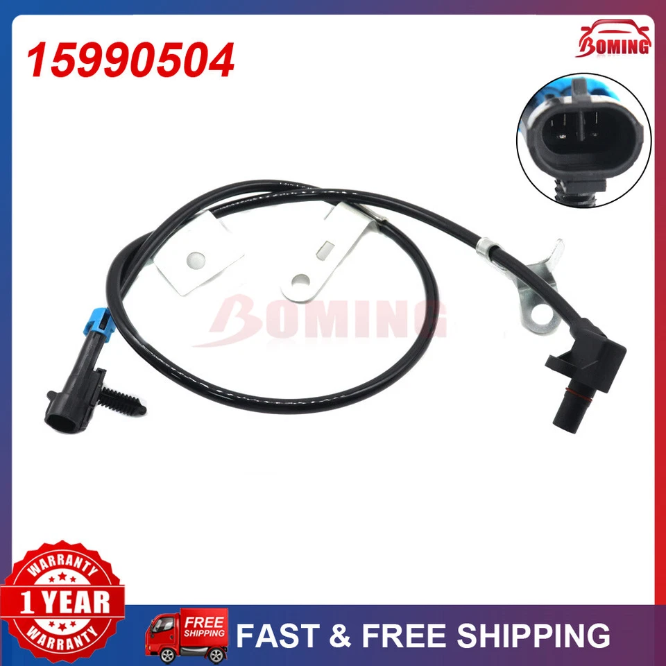 Sensor de velocidad de rueda ABS delantero derecho negro 15990504 para Chevrolet GMC K2500 K3500 Foto 1 de 4