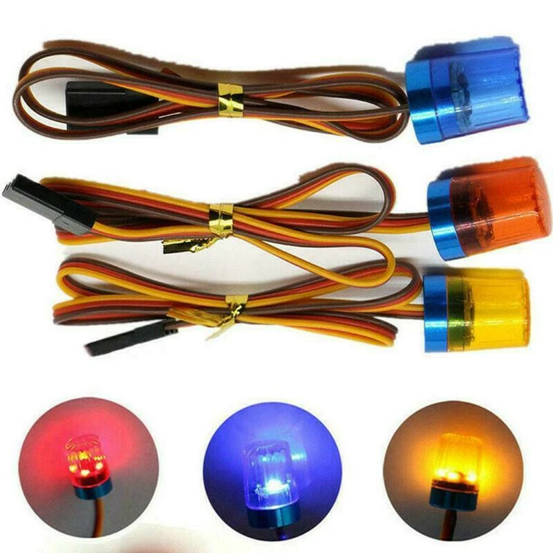 RC LED Warnleuchte Rundumleuchte Rundumlicht Lampe 5 LED Aluhalterung RC Auto - Bild 1 von 4