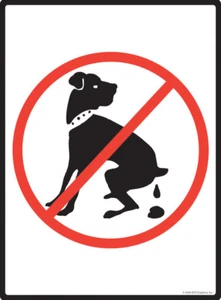 No Dog Pooping - No Dog Poop Exterior Rustproof Aluminum Sign - 9" x 12" - Picture 1 of 2