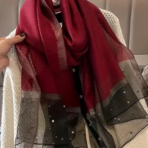 Elegante Scialle/Sciarpa/Involucro Borgogna per Vacanze Formali e Matrimoni 76,7"L x 27,5"W - Foto 1 di 4