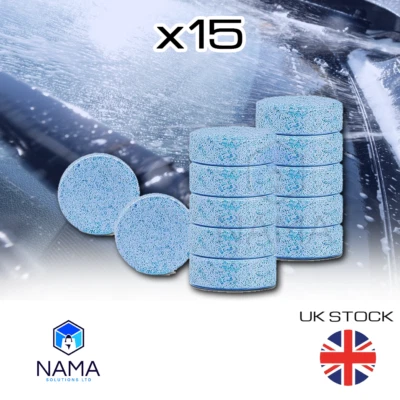 15 x SCREEN WASH WASHER WINDSCREEN FLUID TABLETS SCREENWASH WIPER CAR TAB GLASS - Image 1 of 4