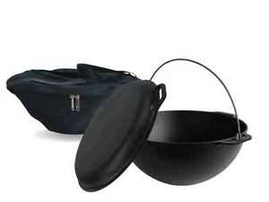 Asian cast iron cauldron 2.6gl with grill pan lid and cover . Kazan.Казан.WOK - Picture 1 of 11