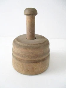 Vintage Wooden Carved Flower Butter Mold Press - Picture 1 of 9