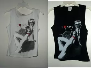 NEW I LOVE NAVY size M & L jrs TANK TOP / SLEEVELESS t shirt  92%COTTON 8% LYCRA - Picture 1 of 1