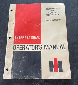 IH INTERNATIONAL 490 Tandem Disk Harrow Operators Manual & Set-up Inst. Original - Picture 1 of 4
