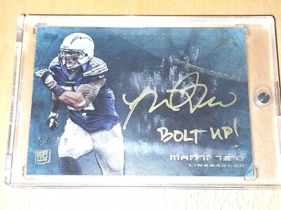 Manti Te'o 4/10 2013 Topps Inception Rookie Autographs Gold Ink Nicknames #SSMT - Image 1 of 2