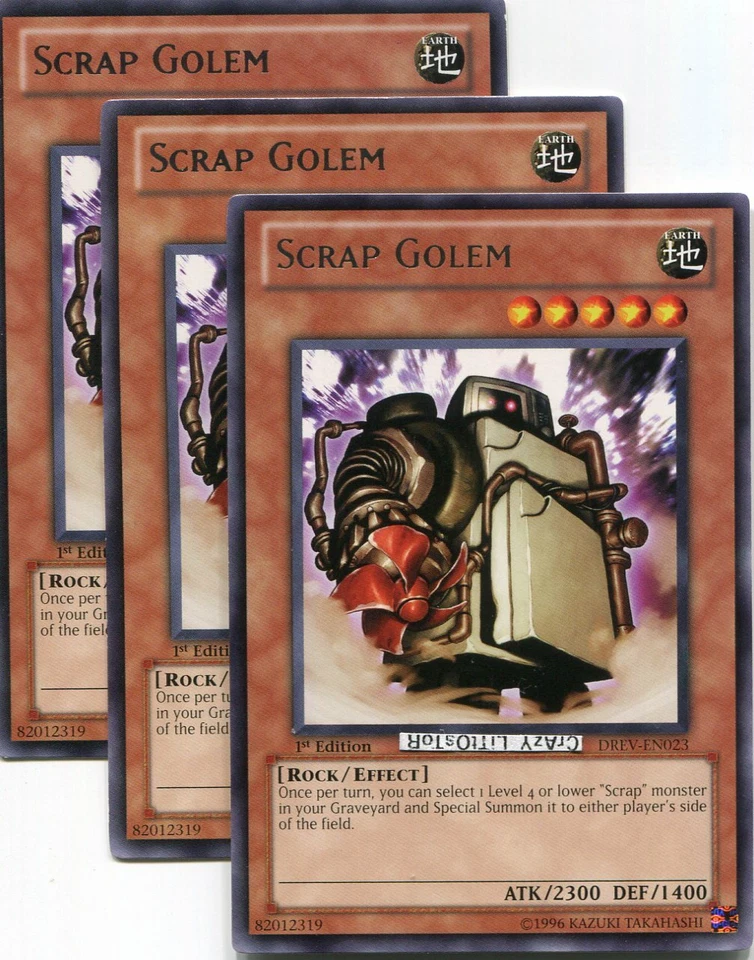 3 X YU-GI-OH SCRAP GOLEM 1ST ED SILVER RARE NM/MINT DREV-EN023 - Image 1 of 1