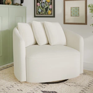 ACCENT SWIVEL CHAIRS by Drew Barrymore, Cream or Sage Green - Picture 1 of 14