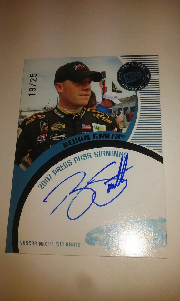 Regan Smith Autograph 2007 Rookie Press Pass Card 19/25 Made Nascar Rare - Image 1 of 4