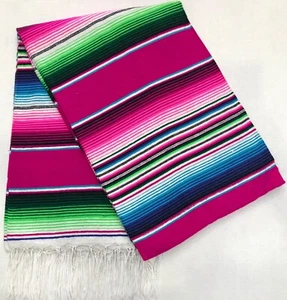 Artisan Falsa Mexican Blanket Saltillo Serape Yoga Throw Made in Mexico S003 - Picture 1 of 6