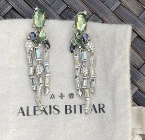 100% Authentic ALEXIS BITTAR Geometric Stone & Crystal Linear Earrings $345 - Picture 1 of 12
