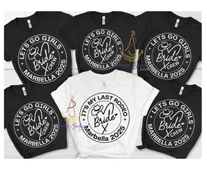 Camiseta Personalizada Último Rodeo Vaquera Despedida de Soltera Vaquero Novia Gallina Fiesta Camisetas - Imagen 1 de 12