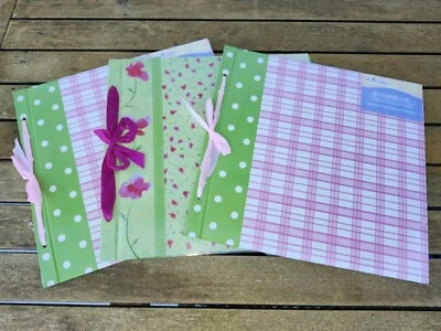 Lote 4 álbumes de recortes florales a cuadros Miss Elizabeth's 13 x 12 postes encuadernados NUEVO Foto 1 de 2