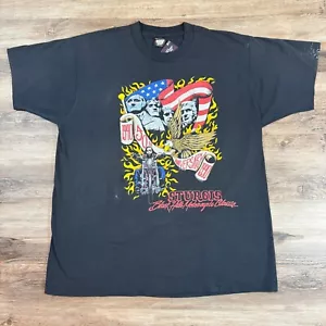 T-shirt vintage 1990 Sturgis Screen Stars Harley Davidson anni 90 emblema 3D motociclista - Foto 1 di 7