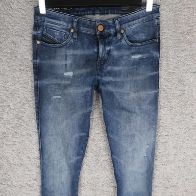 DIESEL SKINZEE LOW ZIP 0674K STRETCH WOMEN'S JEANS W27 L32 SUPER SLIM D.N.A 2016 - Image 1 of 4