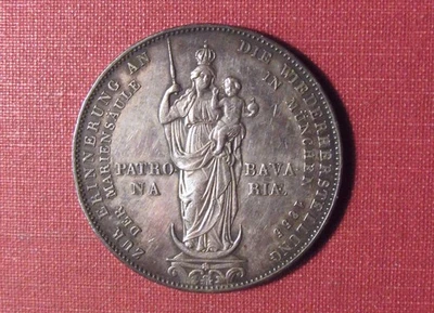 1855 BAVARIA, GERMAN STATES 2 GULDEN - HIGH GRADE DETAILS, NICELY TONED! - Image 1 of 4