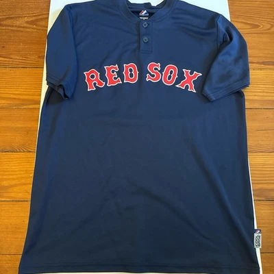 男式 Majestic MLB 波士顿红袜队 Ted Williams 棒球 T 恤球衣 M — 第 1/4 张图片