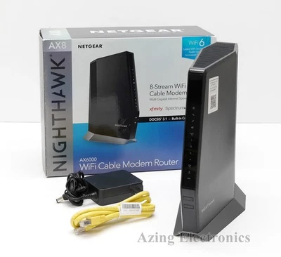 NETGEAR Nighthawk CAX80 AX6000 8-Stream Wi-Fi 6 Cable Modem Router - Image 1 of 4