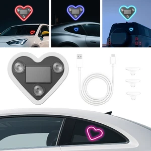 Solar Car Neon Light Wireless Heart Shape for Window Decoration Lighting Type-C - Picture 1 of 15