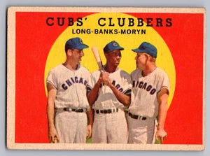 1959 TOPPS #147 DALE LONG/ERNIE BANKS/WALT MORYN CUBS - Picture 1 of 3