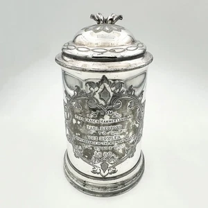 VICTORIAN TROPHY CUP SILVER PLATE THE MIDNIGHT MUGS AT HYTHE 1862 - Picture 1 of 13