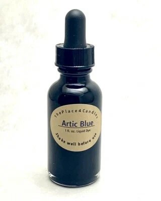 Liquid Candle Dye ~ ARTIC BLUE ~ 1oz Glass Bottle with Dropper - Image 1 of 4