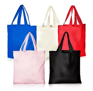Small(30x30+30)100% Cotton Canvas Reusable Tote Shopping,Kids Party Bags LOT - Picture 1 of 38