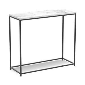 Safdie & Co. - Metal Console Table, Marble Black Tables , 12 x 28 x 31 Inches - Picture 1 of 8