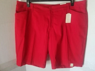 St John's Bay Women's Mid Rise Red Chino Bermuda Shorts - Size 24W - NWT - Image 1 of 2