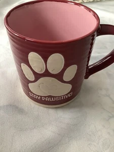 Spectrum Designz STAY PAWSITIVE! Paw Print Ceramic Mug - NEW - Picture 1 of 6